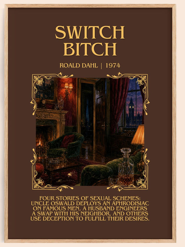 Switch Bitch Minimalist Book Poster by Roald Dahl