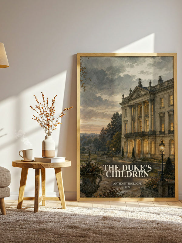 The Duke'S Children watercolour print in frame leaning in hallway – classic literature wall art