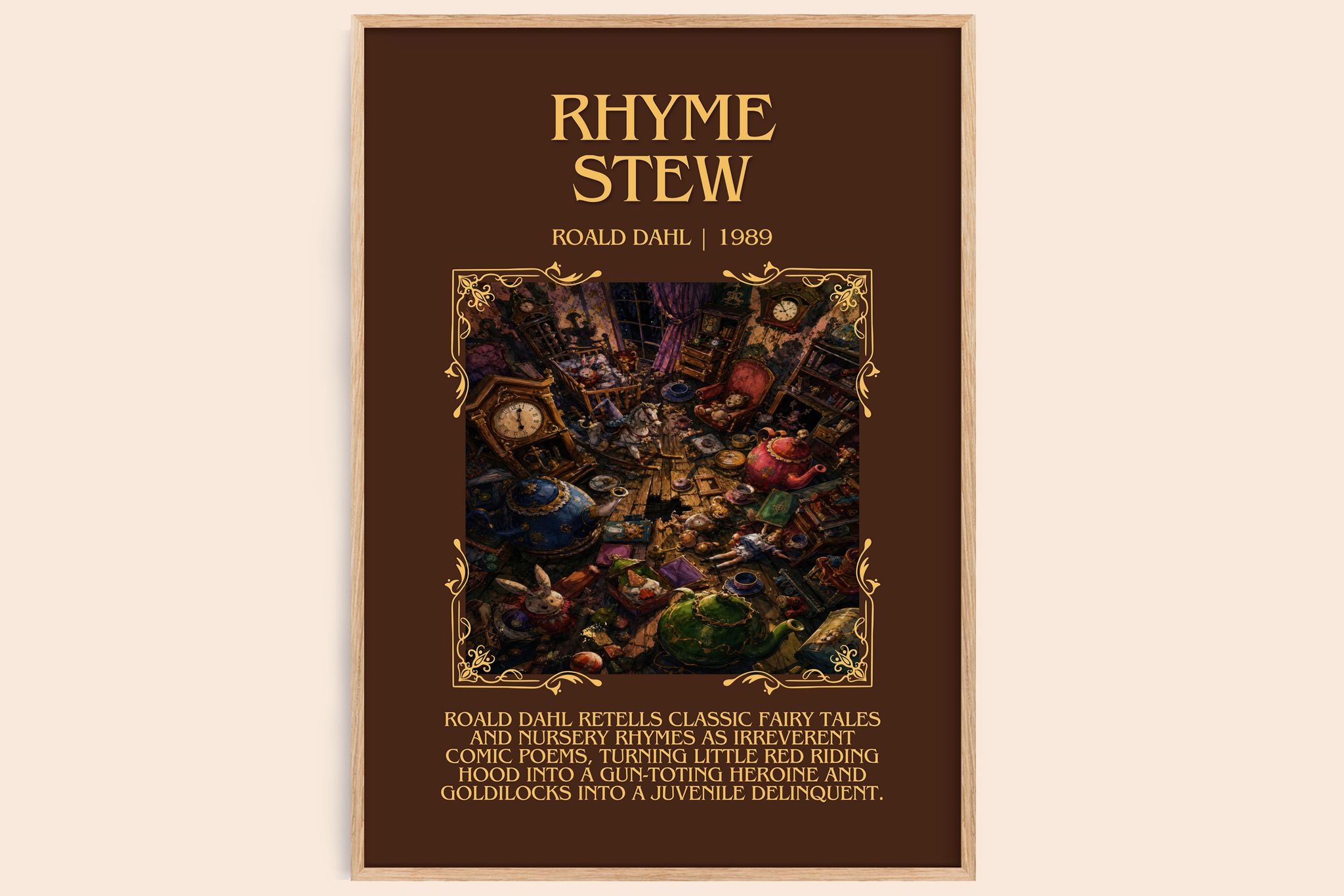 Rhyme Stew Minimalist Book Poster by Roald Dahl
