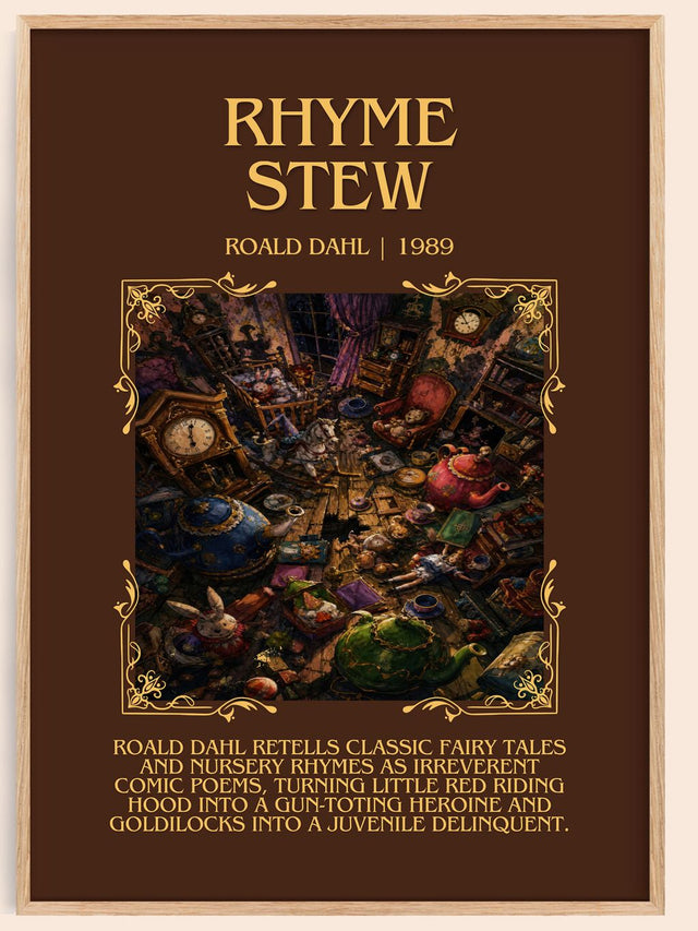 Rhyme Stew Minimalist Book Poster by Roald Dahl