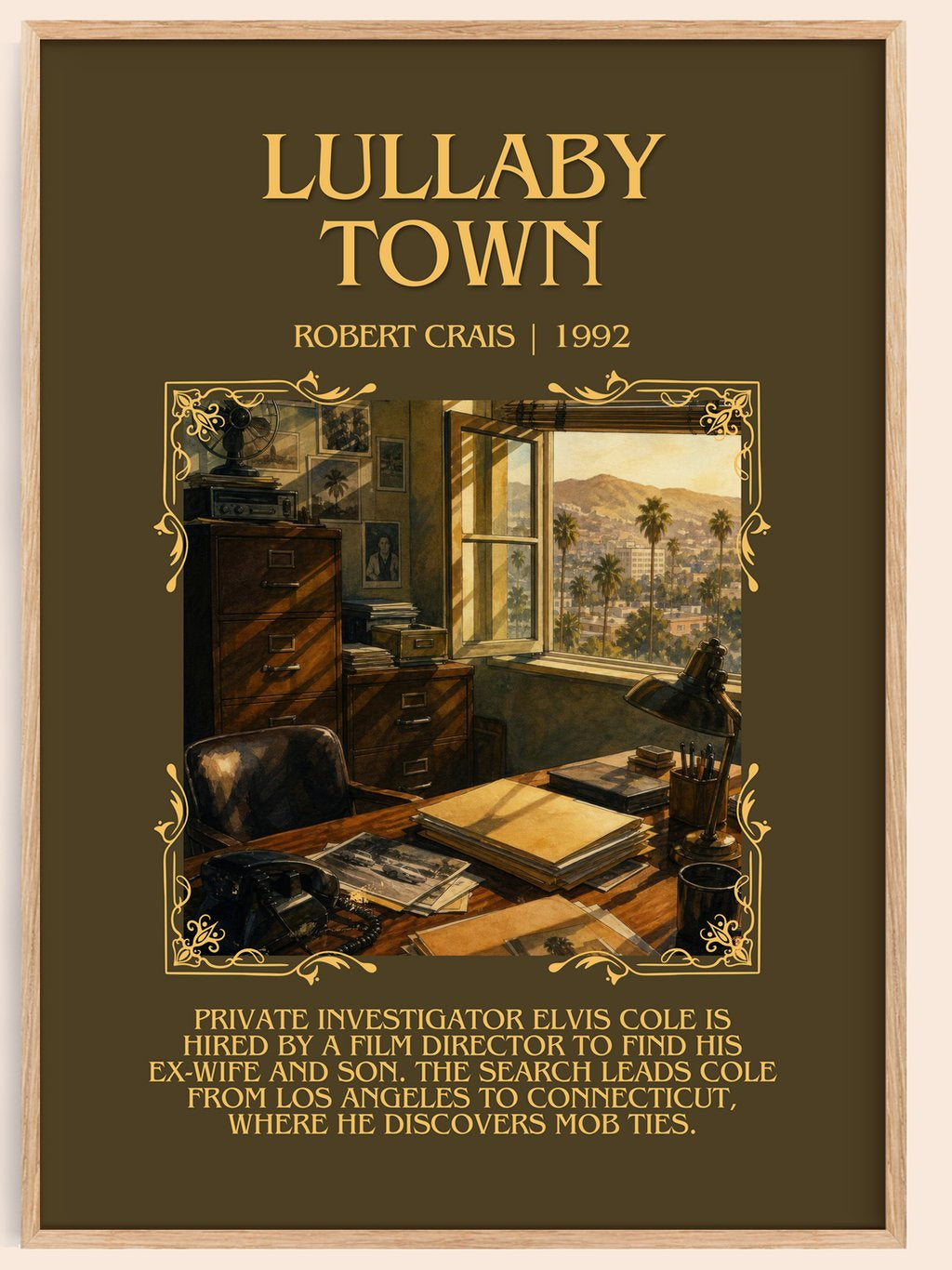 Lullaby Town Minimalist Book Poster by Robert Crais – book poster