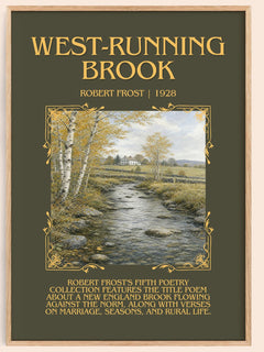 West-Running Brook Minimalist Book Poster by Robert Frost – image 1