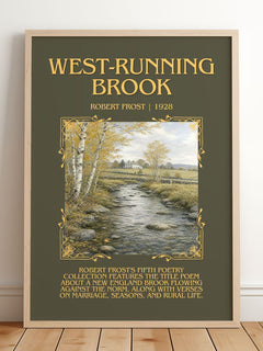 West-Running Brook Minimalist Book Poster by Robert Frost – image 2