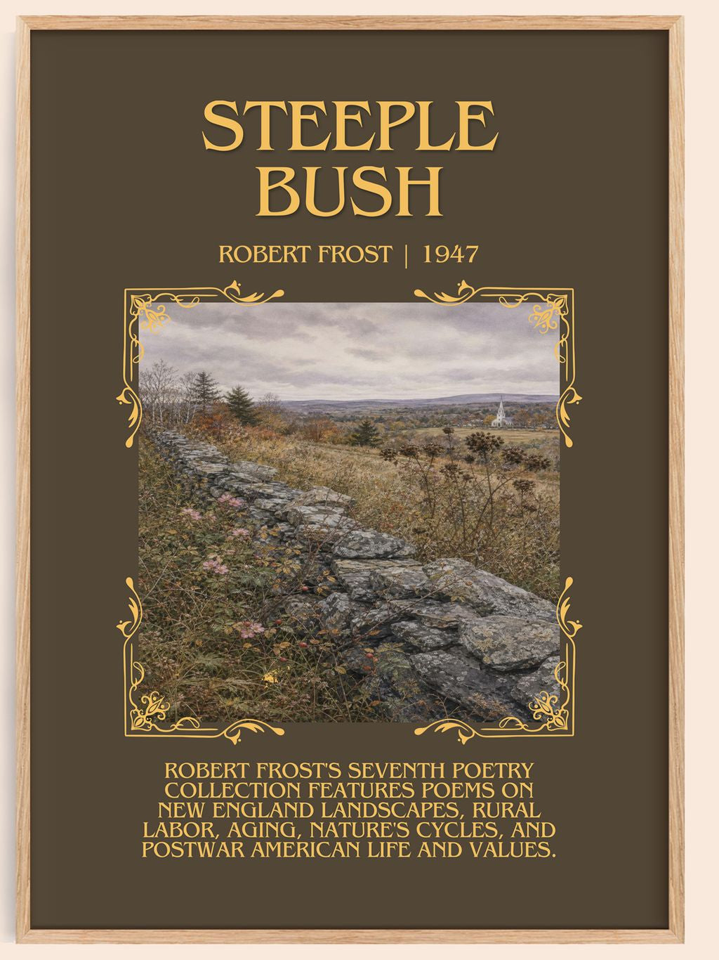 Steeple Bush Minimalist Book Poster by Robert Frost – book poster
