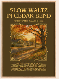 Slow Waltz In Cedar Bend Minimalist Book Poster by Robert James Waller – image 1