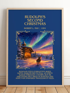 Rudolph'S Second Christmas Minimalist Book Poster by Robert L. May – image 2