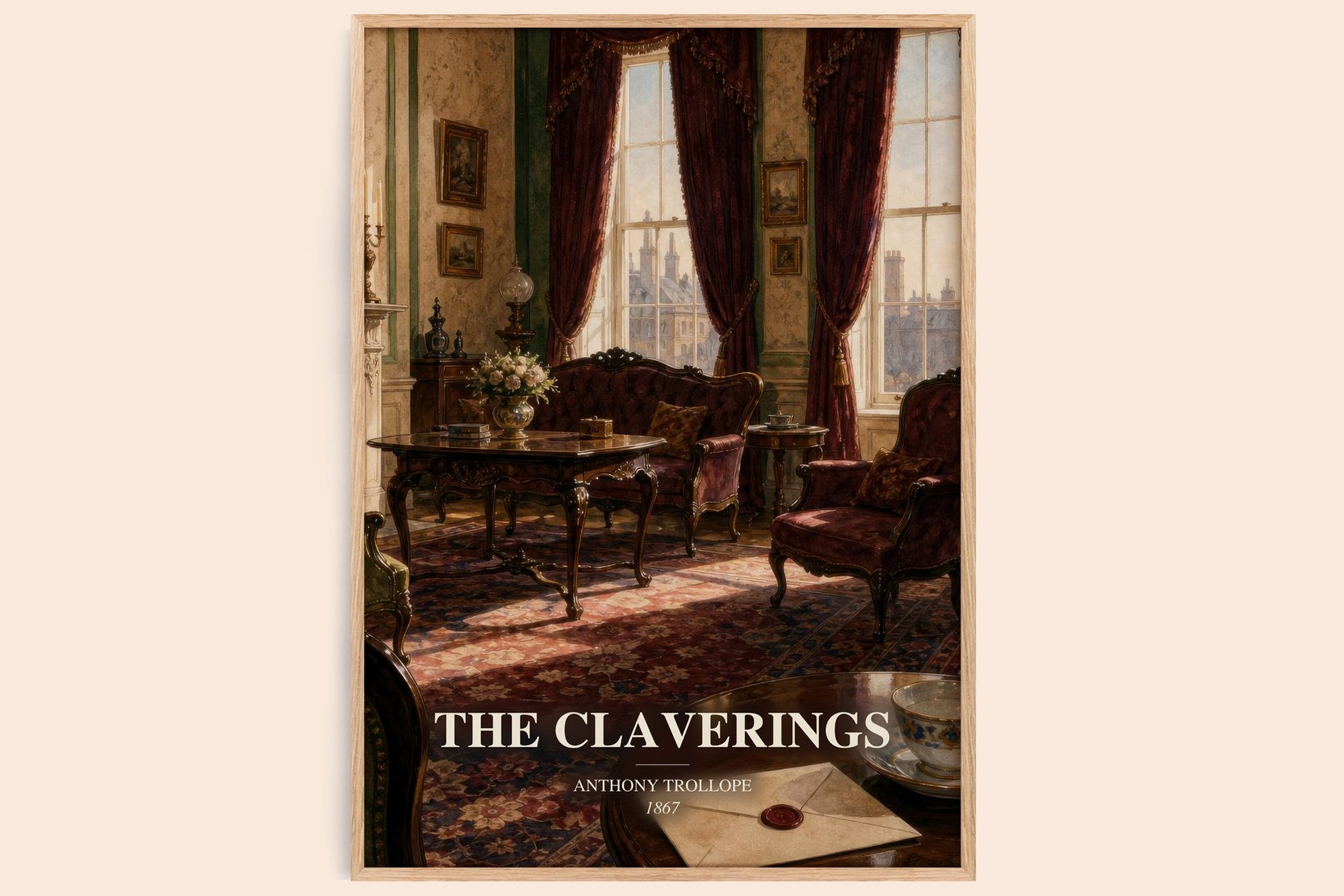 The Claverings watercolour book poster by Anthony Trollope – framed literary art print