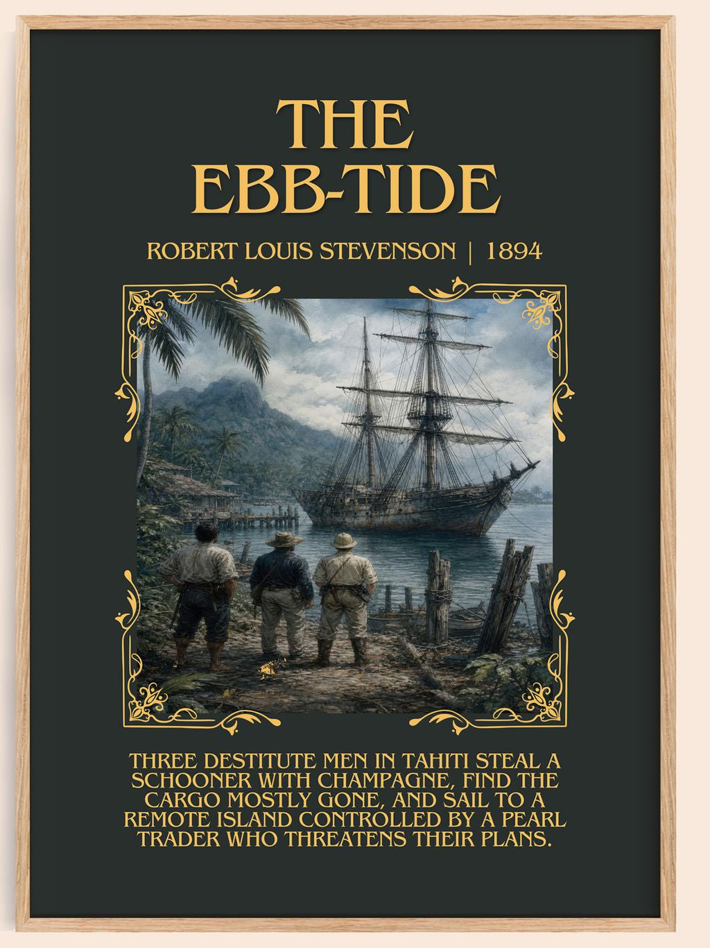 The Ebb-Tide Minimalist Book Poster by Robert Louis Stevenson – book poster