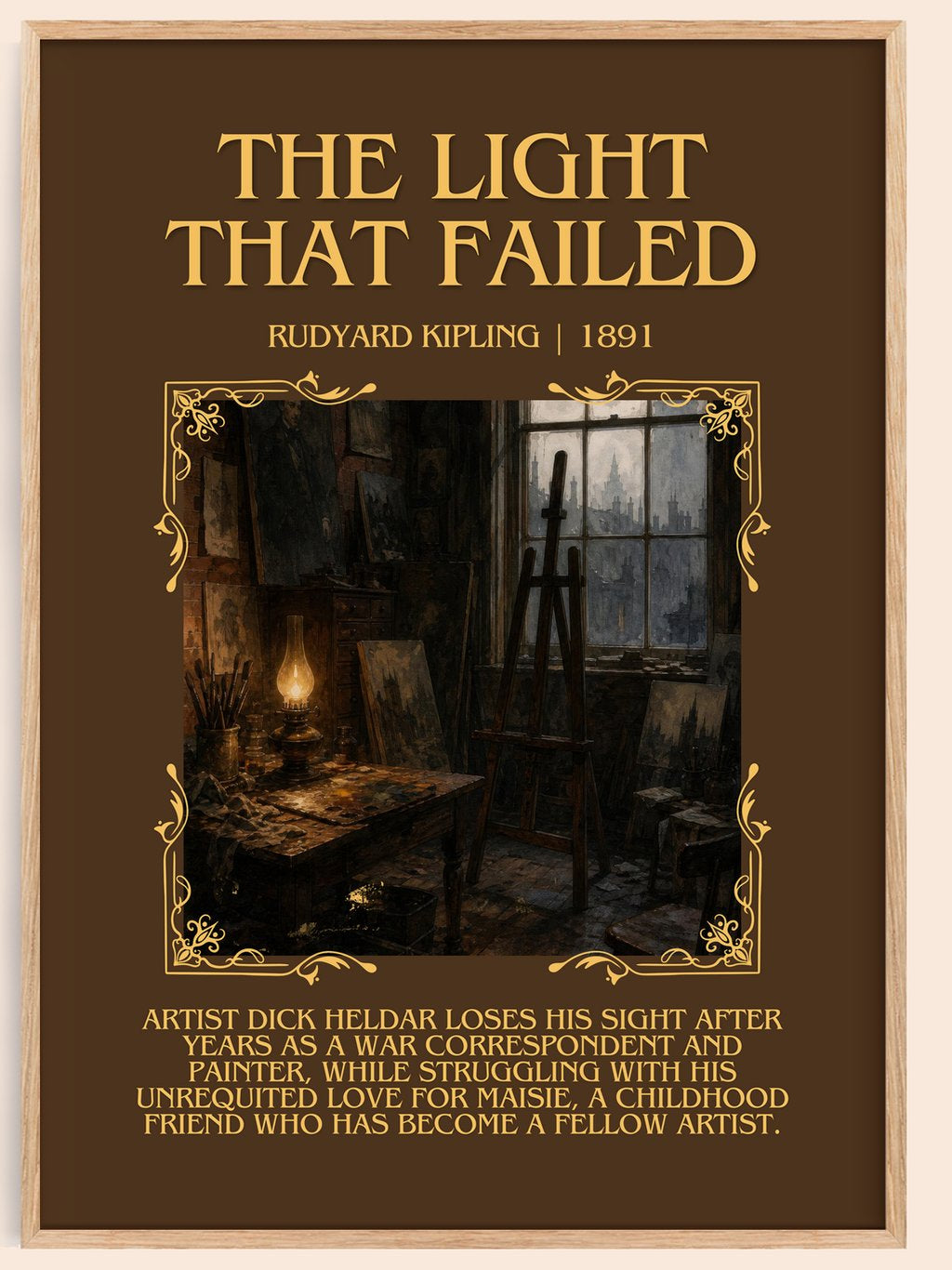 The Light That Failed Minimalist Book Poster by Rudyard Kipling – book poster