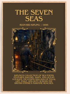 The Seven Seas Minimalist Book Poster by Rudyard Kipling – book poster
