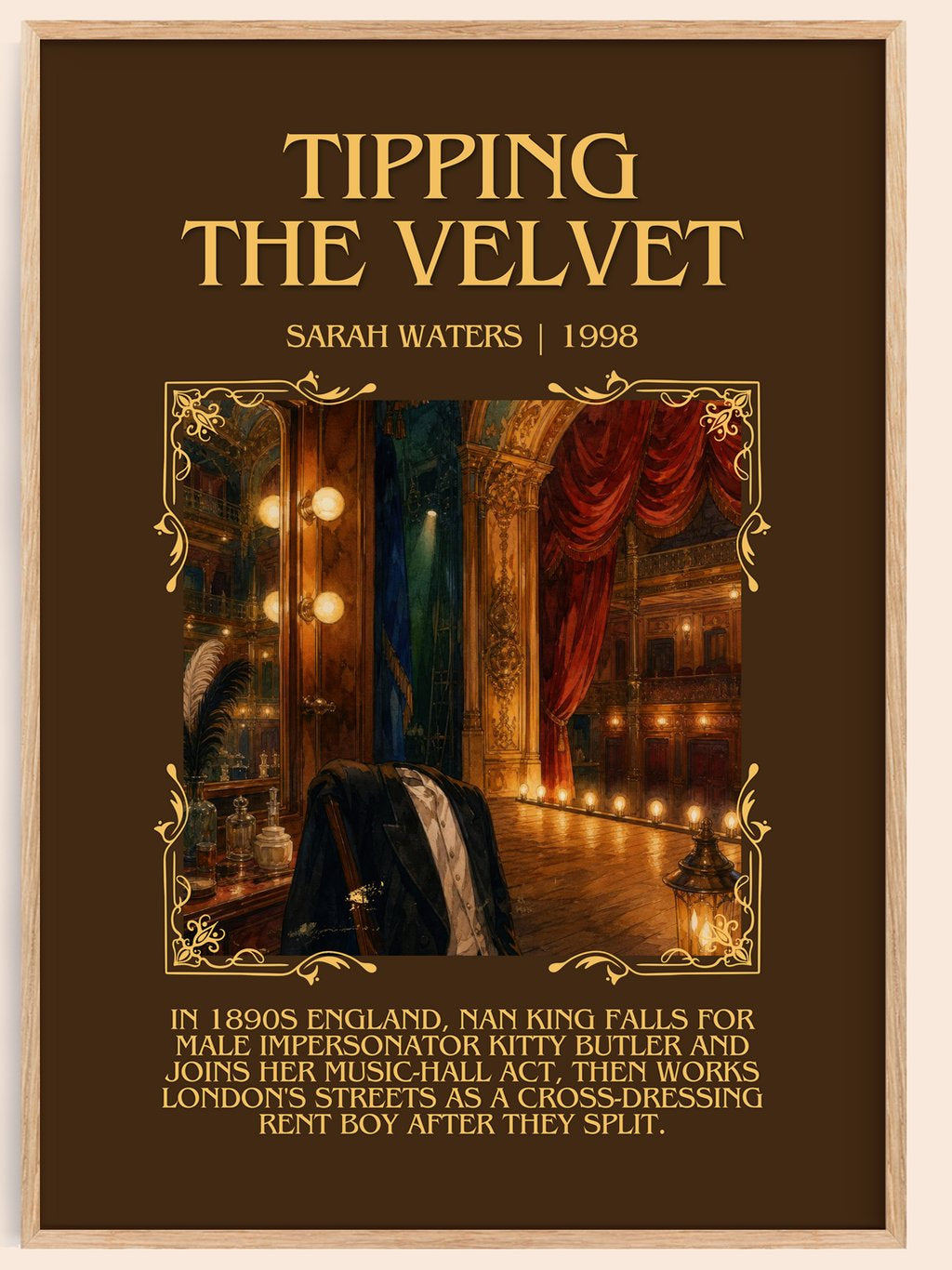 Tipping The Velvet Minimalist Book Poster by Sarah Waters – book poster