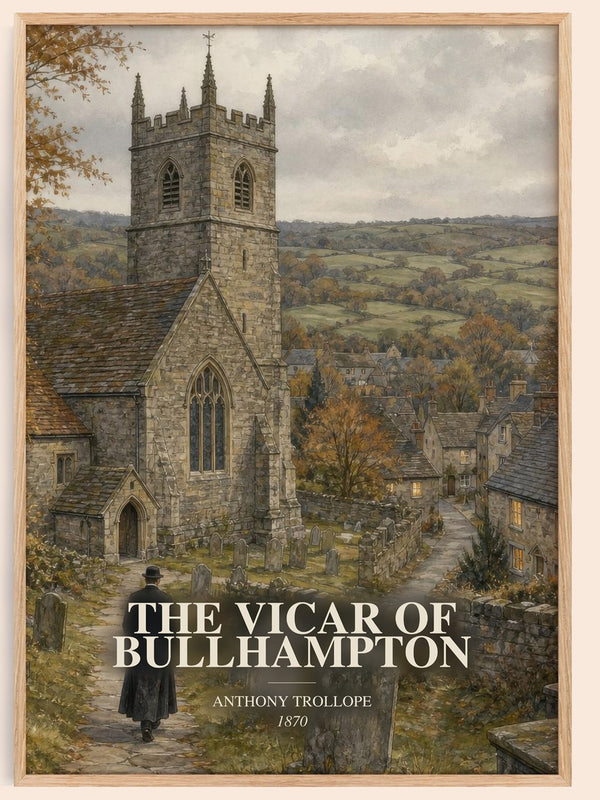 The Vicar Of Bullhampton watercolour book poster by Anthony Trollope – framed literary art print