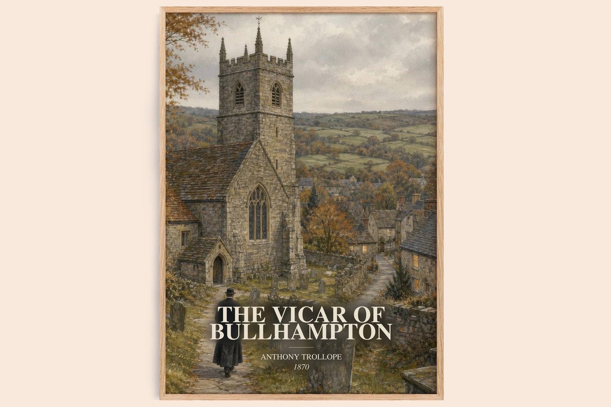 The Vicar Of Bullhampton watercolour book poster by Anthony Trollope – framed literary art print