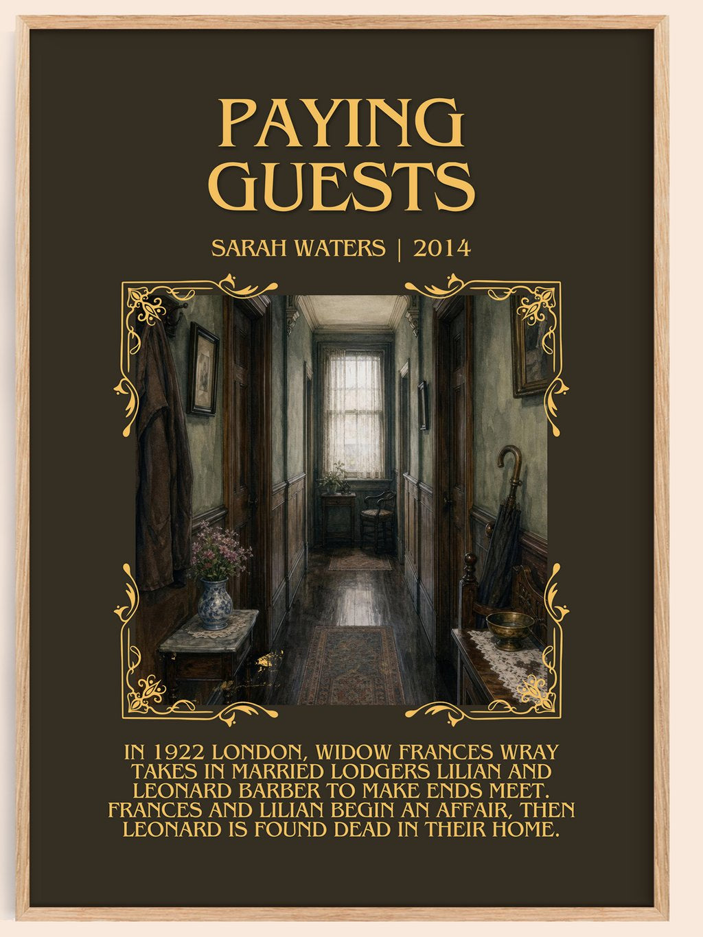 Paying Guests Minimalist Book Poster by Sarah Waters – book poster