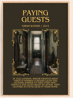 Paying Guests Minimalist Book Poster by Sarah Waters – image 1