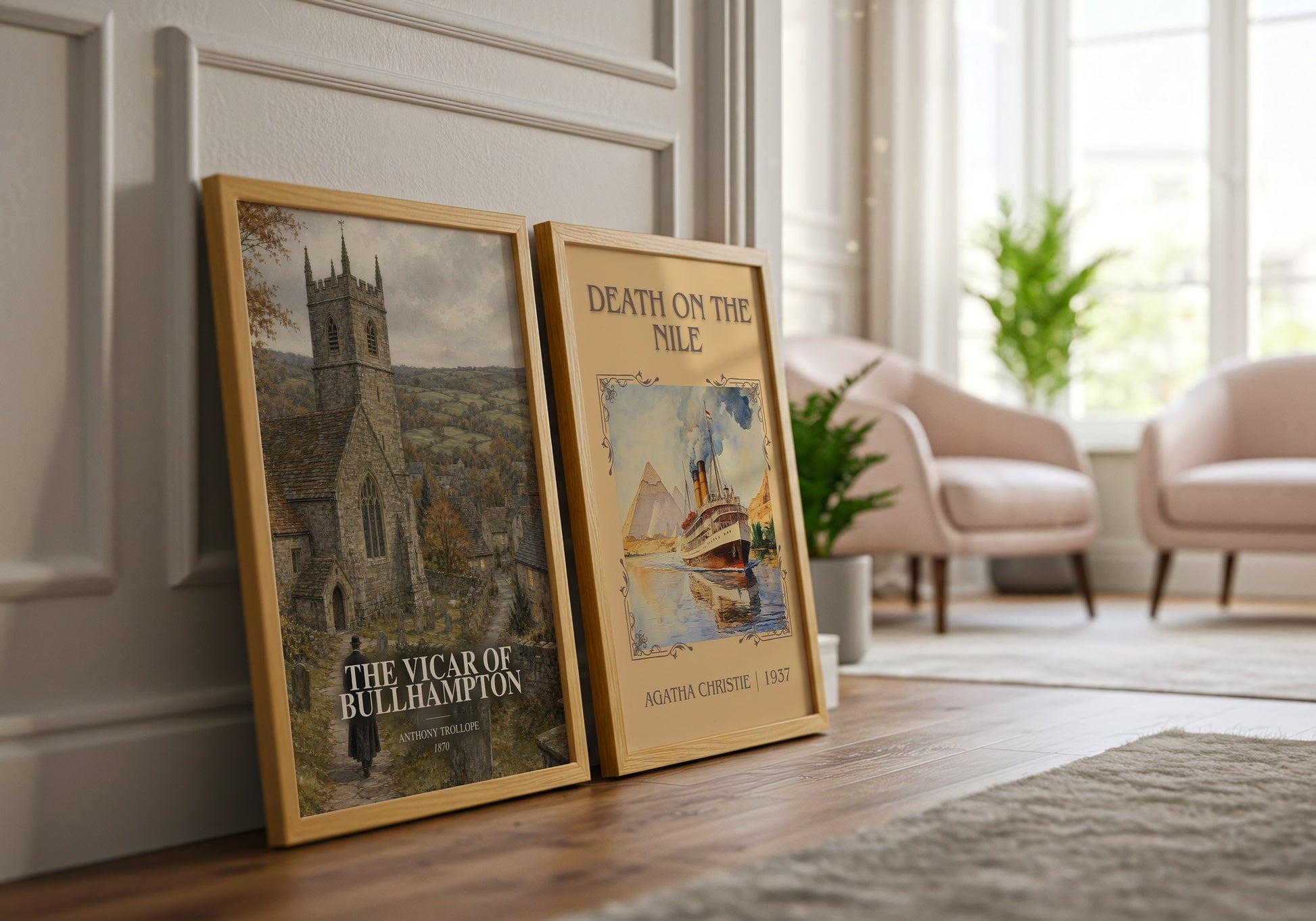 The Vicar Of Bullhampton watercolour print framed by window – literary home decor