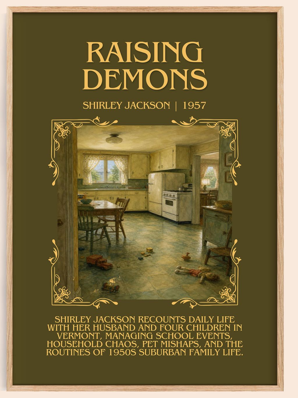 Raising Demons Minimalist Book Poster by Shirley Jackson – book poster