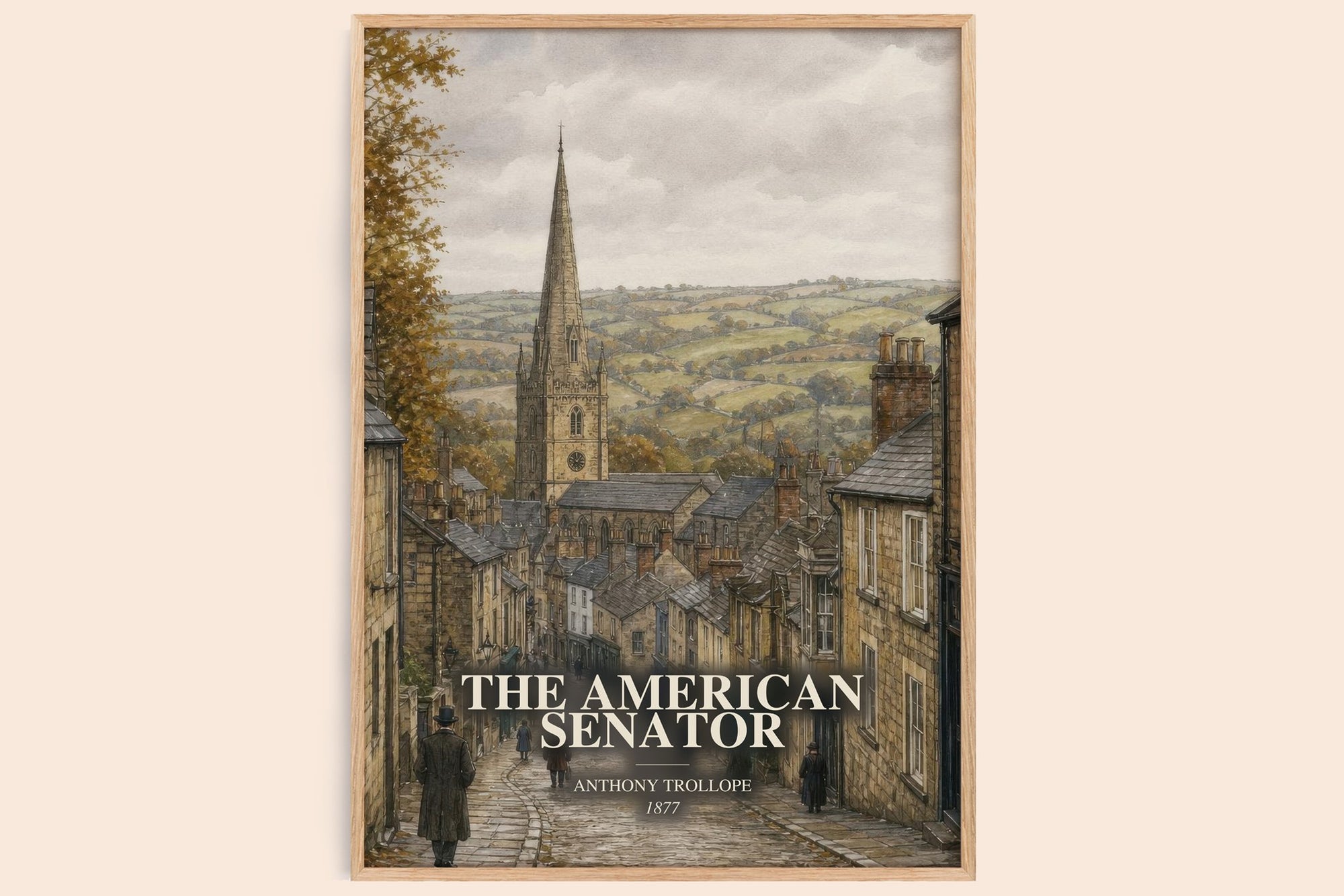 The American Senator watercolour book poster by Anthony Trollope – framed literary art print