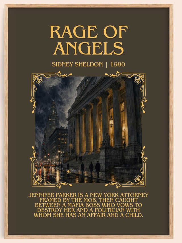 Rage Of Angels Minimalist Book Poster by Sidney Sheldon