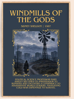 Windmills Of The Gods Minimalist Book Poster by Sidney Sheldon – image 1