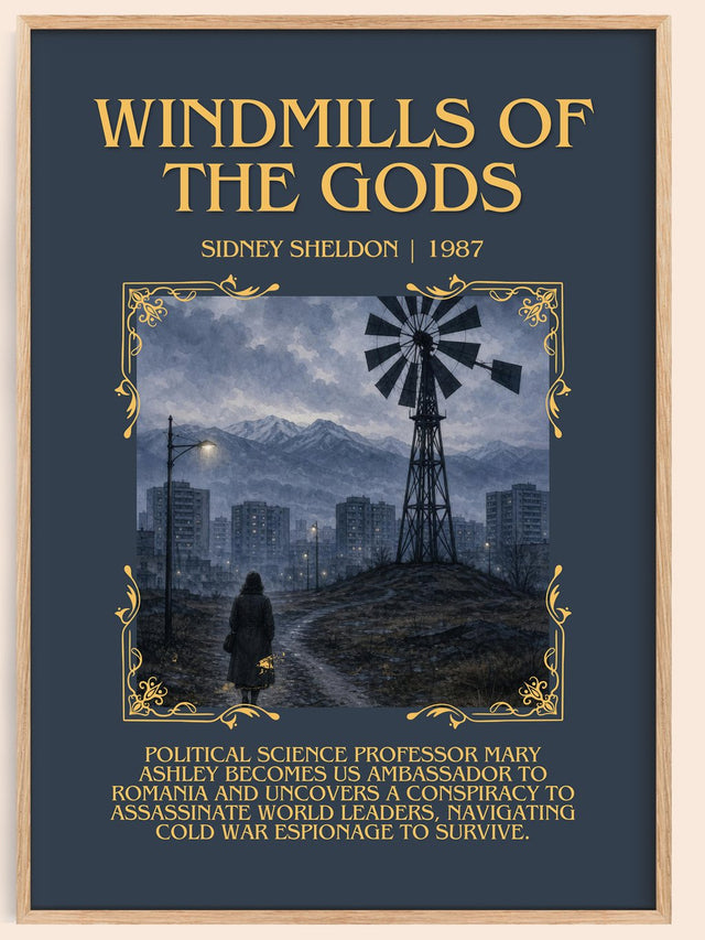 Windmills Of The Gods Minimalist Book Poster by Sidney Sheldon