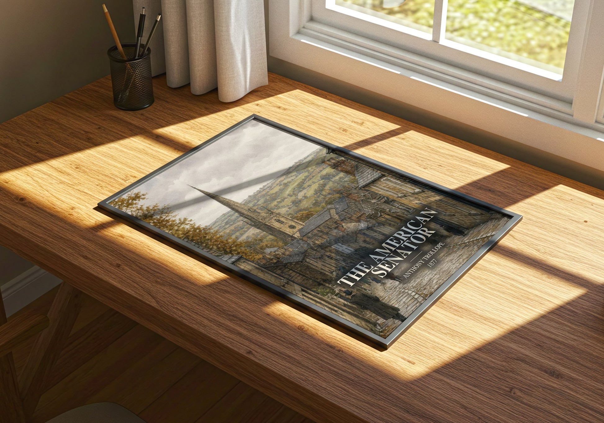 The American Senator watercolour book poster framed on wall – classic literature wall art