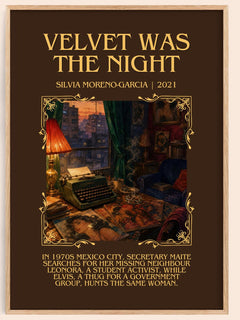 Velvet Was The Night Minimalist Book Poster by Silvia Moreno-Garcia – image 1