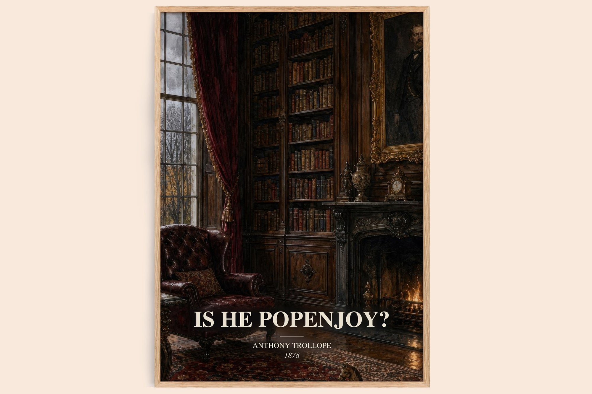 Is He Popenjoy? watercolour book poster by Anthony Trollope – framed literary art print