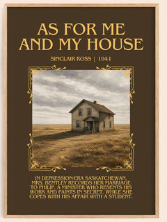 As For Me And My House Minimalist Book Poster by Sinclair Ross – image 1