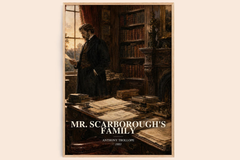 Mr. Scarborough'S Family watercolour book poster by Anthony Trollope – framed literary art print