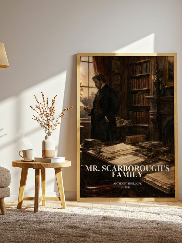 Mr. Scarborough'S Family watercolour print in frame leaning in hallway – classic literature wall art