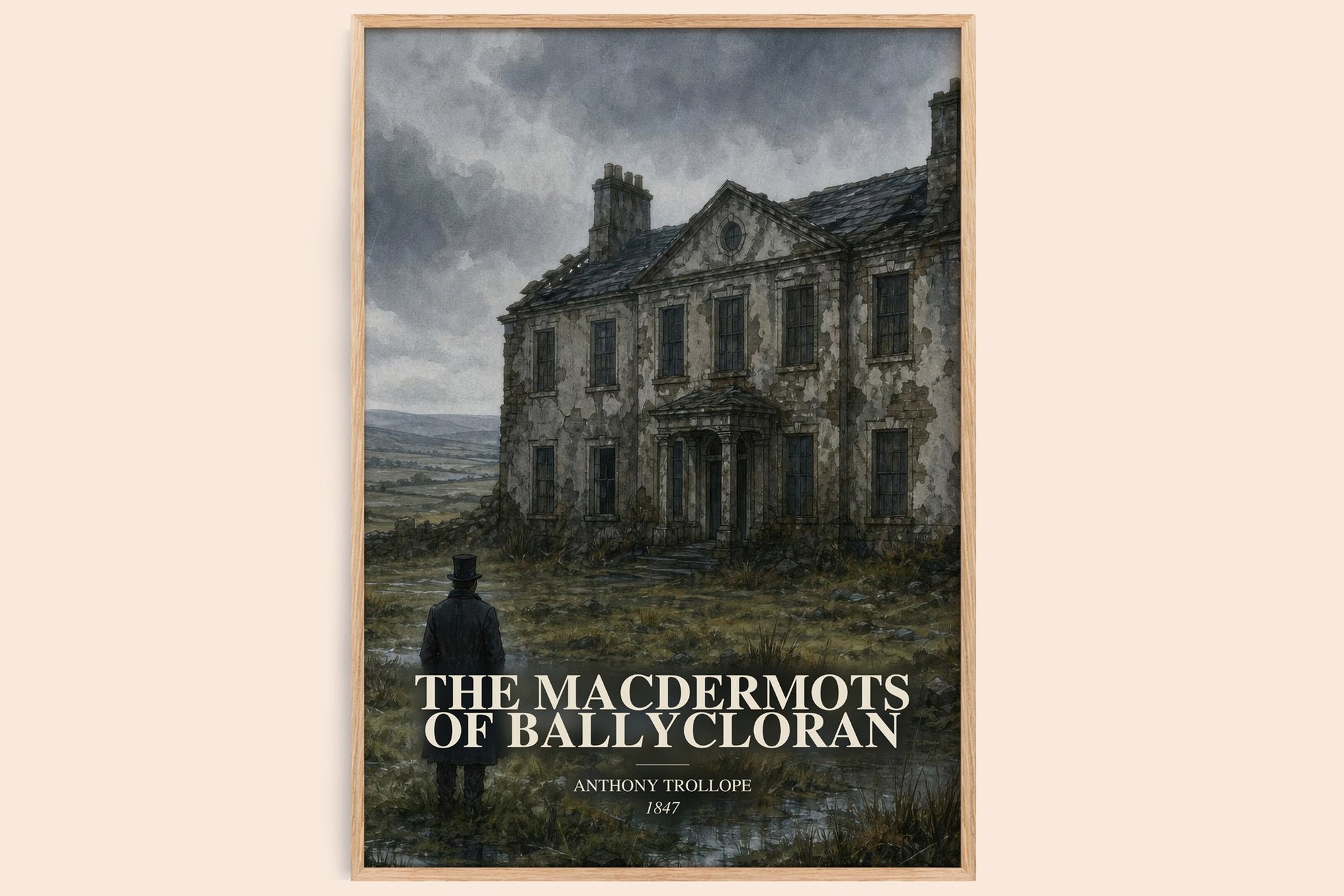 The Macdermots Of Ballycloran watercolour book poster by Anthony Trollope – framed literary art print