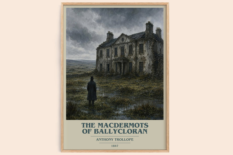 The Macdermots Of Ballycloran Book Cover Poster by Anthony Trollope (Modern Minimalist style)