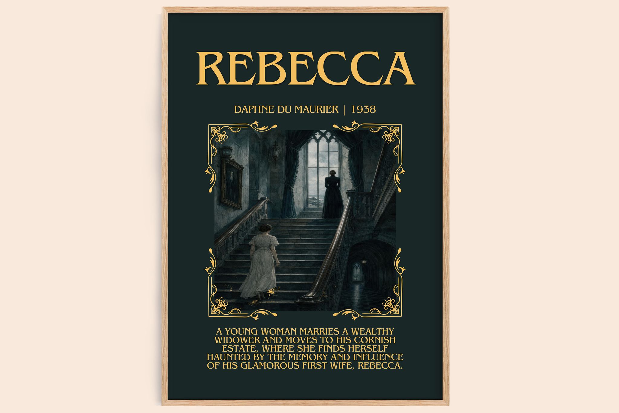 Rebecca Minimalist Book Poster by Daphne du Maurier
