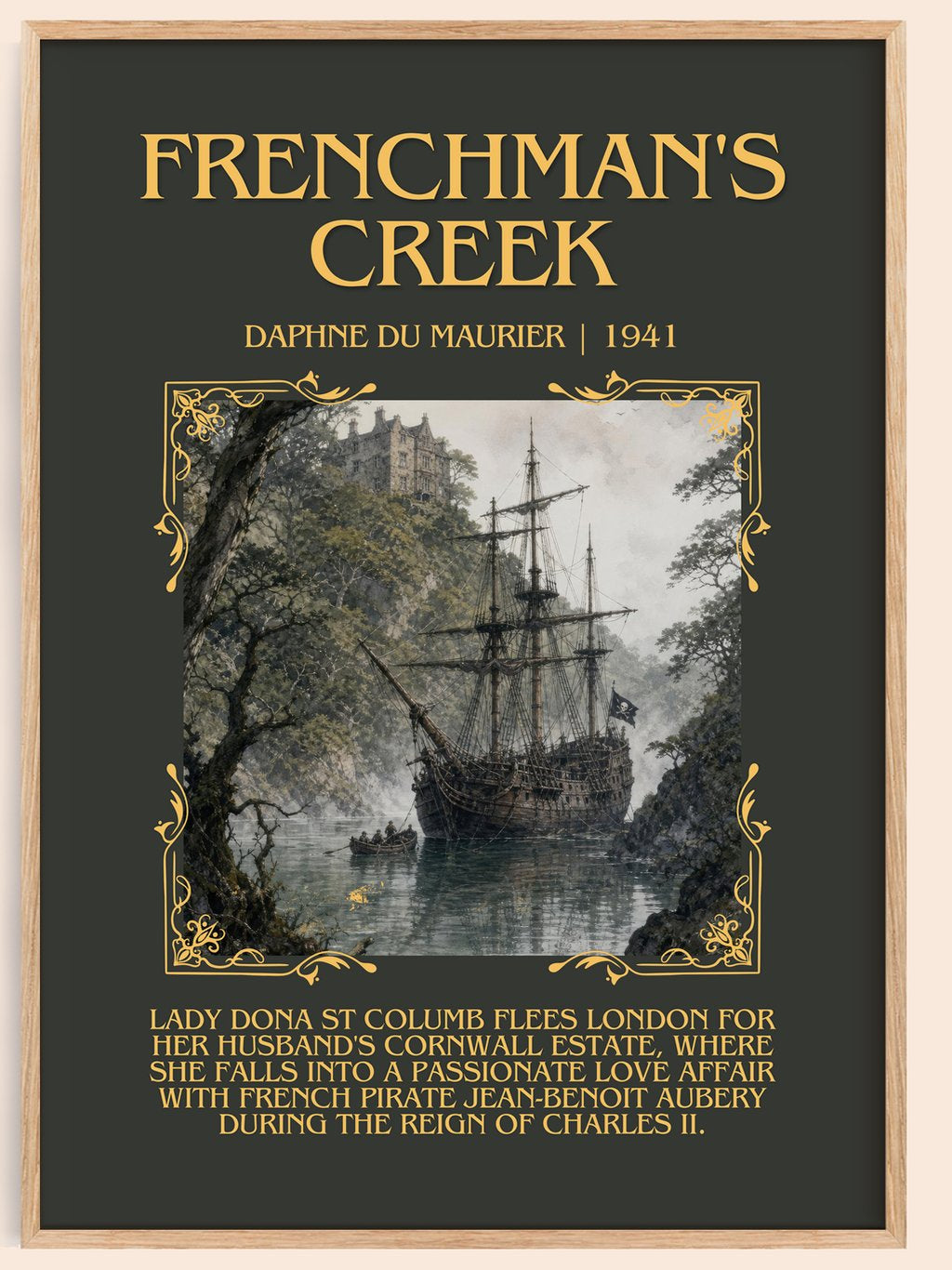 Frenchman's Creek Minimalist Book Poster by Daphne du Maurier – book poster