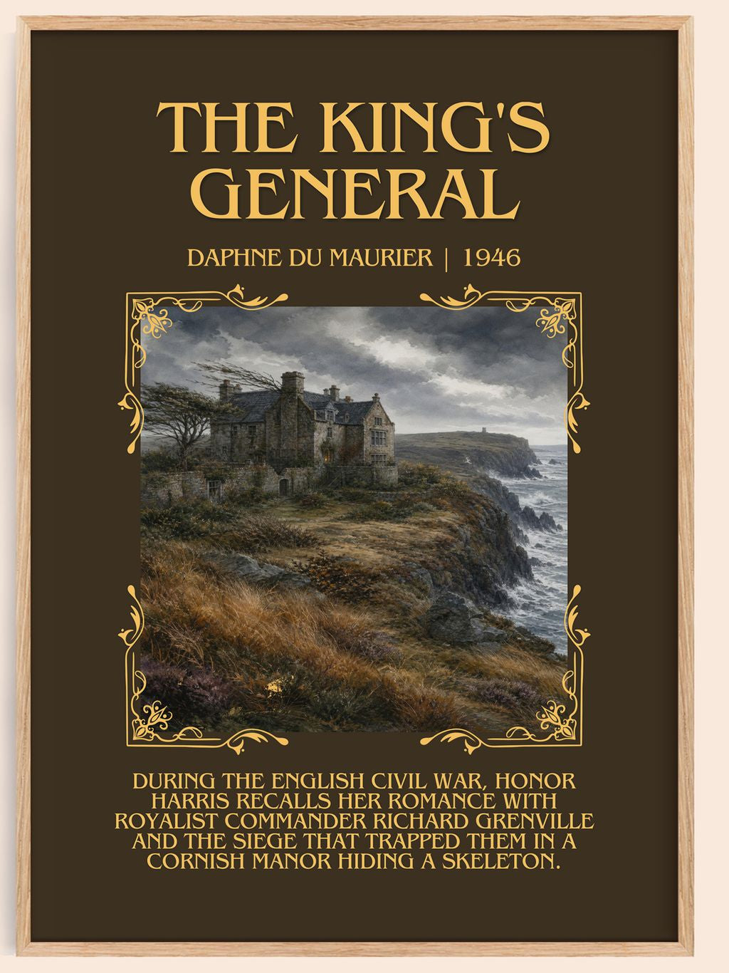 The King's General Minimalist Book Poster by Daphne du Maurier – book poster