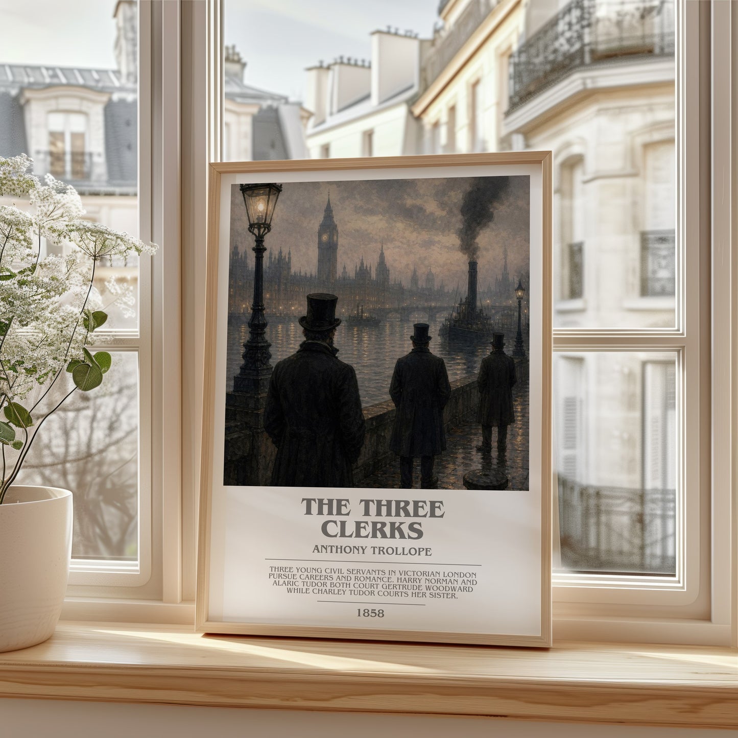 The Three Clerks bookish poster colour and style options – Anthony Trollope book art