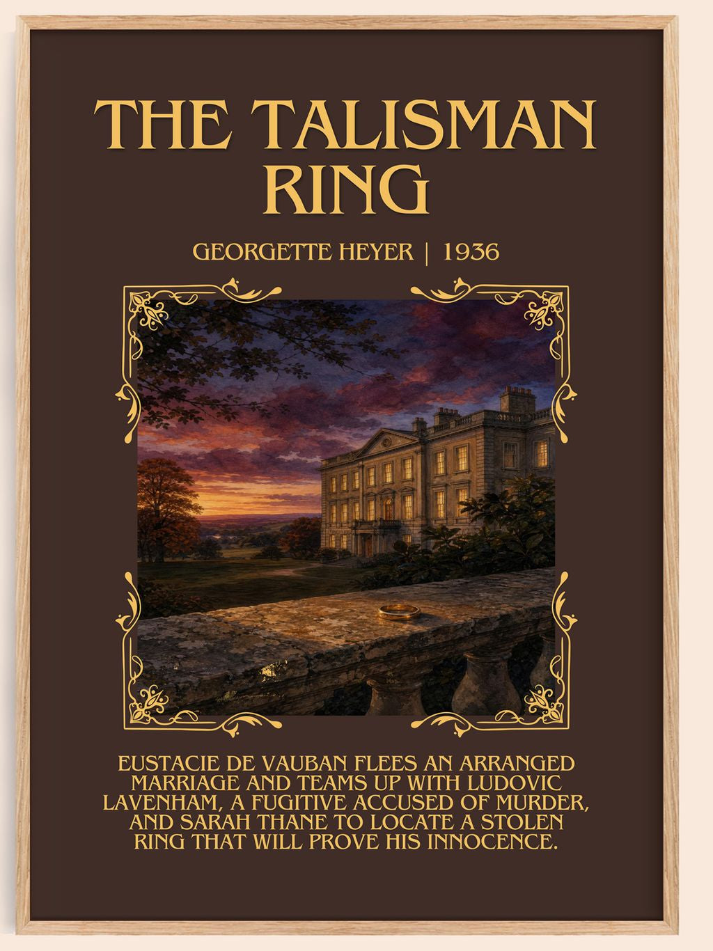The Talisman Ring Minimalist Book Poster by Georgette Heyer – book poster