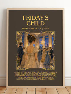 Friday's Child Minimalist Book Poster by Georgette Heyer – image 2