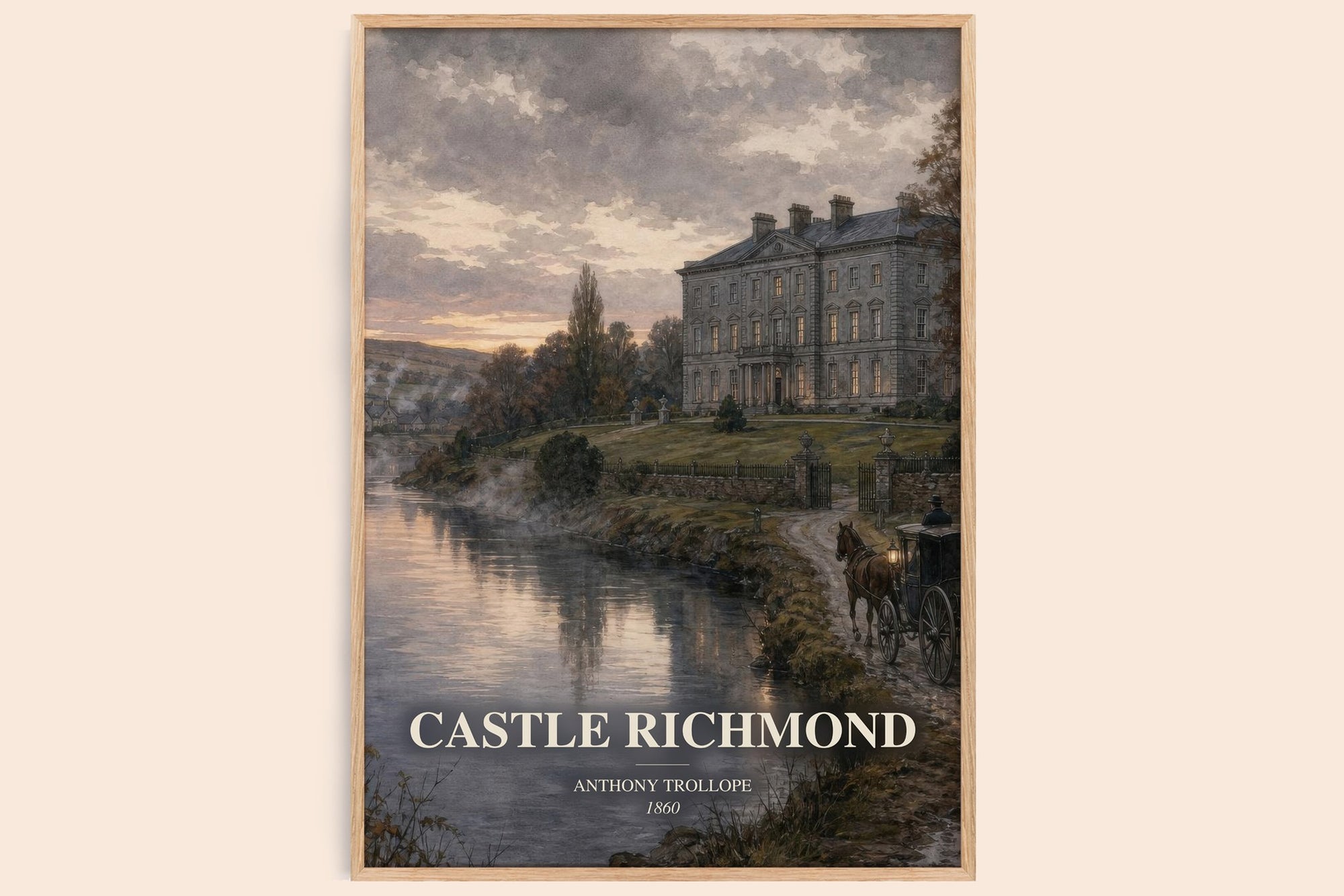 Castle Richmond watercolour book poster by Anthony Trollope – framed literary art print