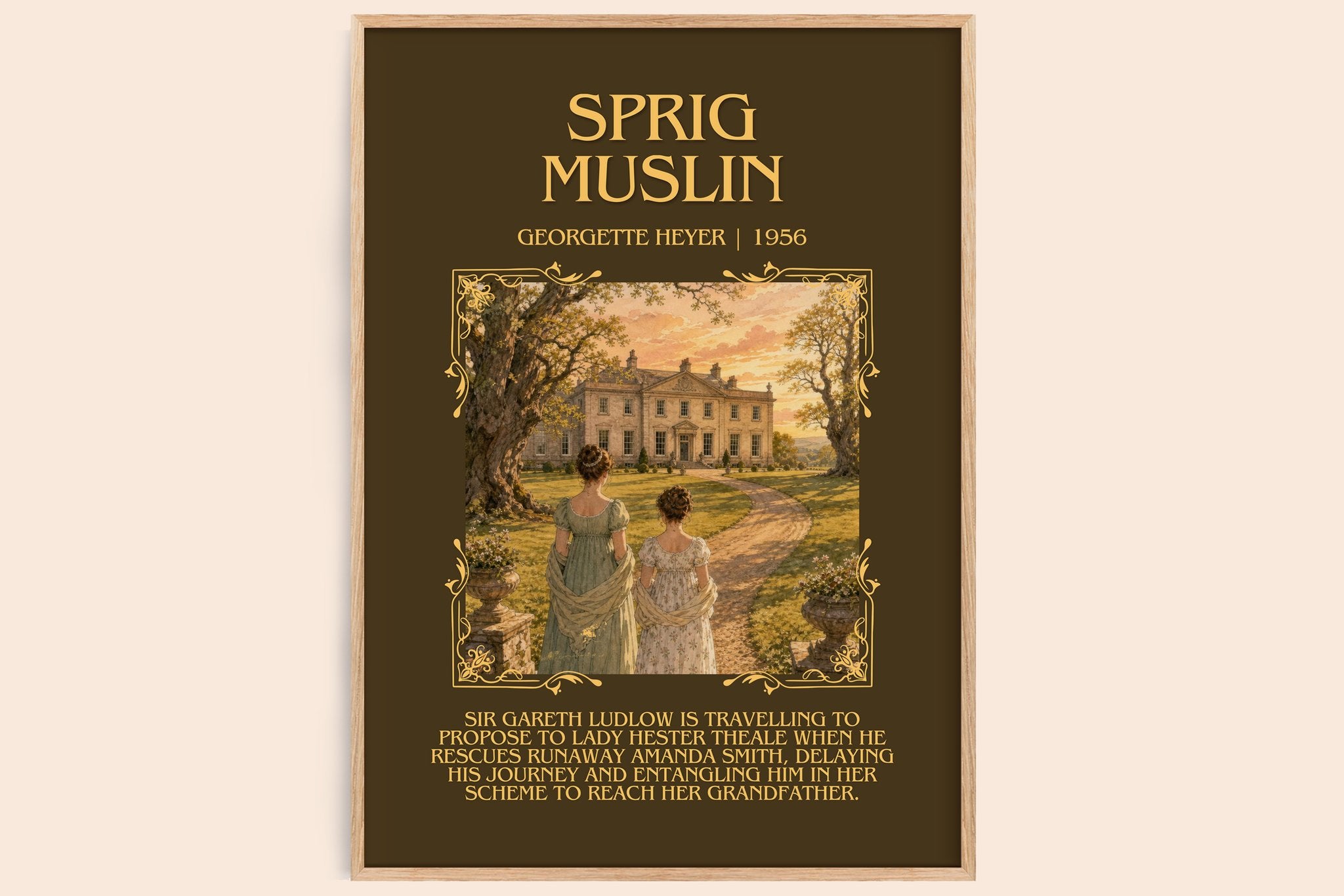 Sprig Muslin Minimalist Book Poster by Georgette Heyer