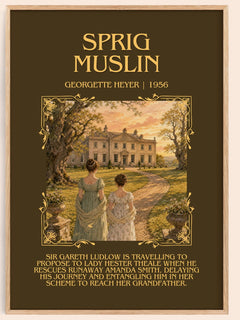 Sprig Muslin Minimalist Book Poster by Georgette Heyer – image 1