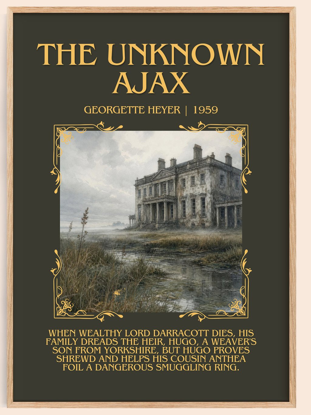 The Unknown Ajax Minimalist Book Poster by Georgette Heyer – book poster
