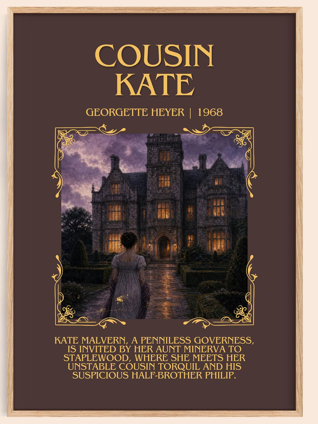 Cousin Kate Minimalist Book Poster by Georgette Heyer – book poster