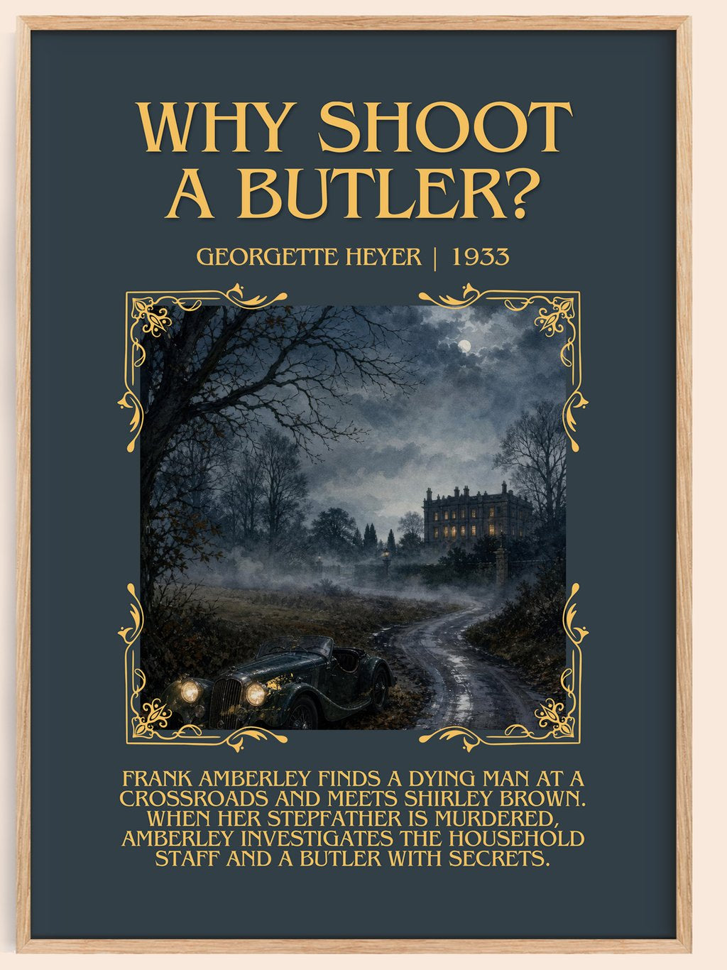 Why Shoot a Butler? Minimalist Book Poster by Georgette Heyer – book poster