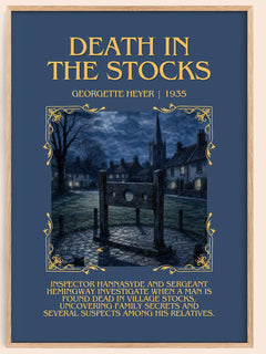 Death in the Stocks Minimalist Book Poster by Georgette Heyer – image 1