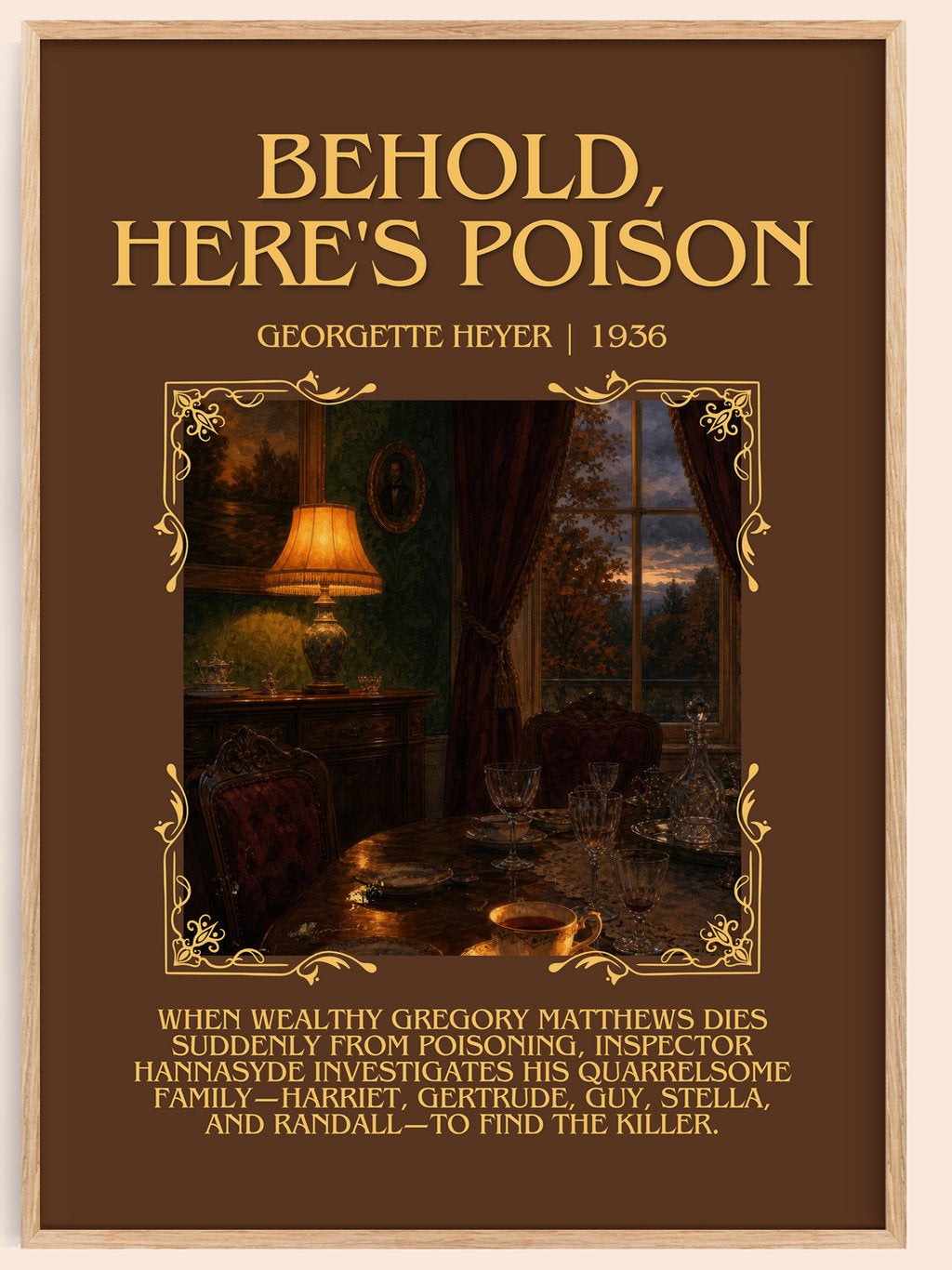 Behold, Here's Poison Minimalist Book Poster by Georgette Heyer – book poster