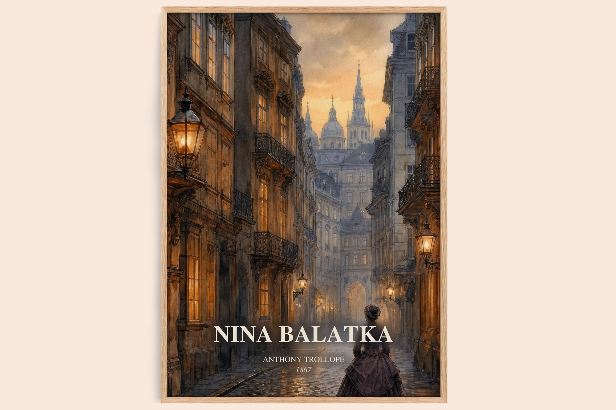 Nina Balatka watercolour book poster by Anthony Trollope – framed literary art print