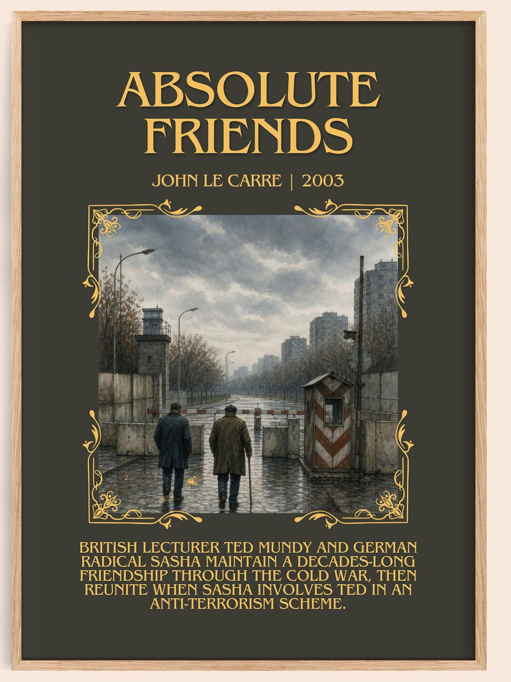 Absolute Friends Minimalist Book Poster by John le Carré – book poster