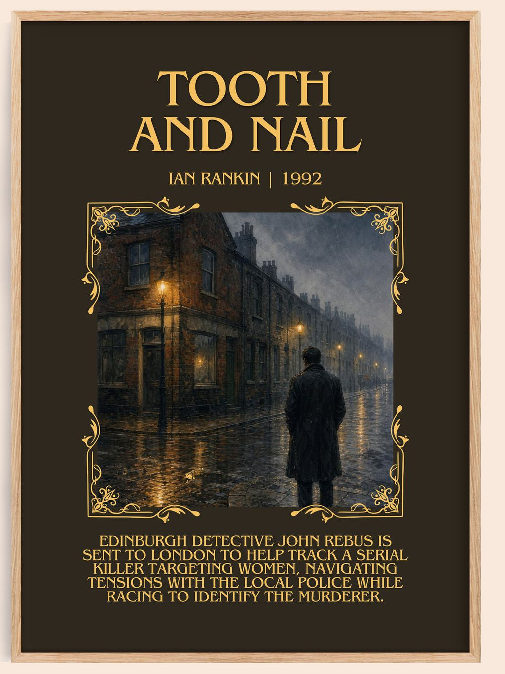 Tooth and Nail Minimalist Book Poster by Ian Rankin – book poster
